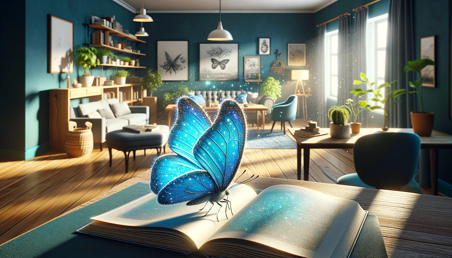 fantasy scene containing a butterfly